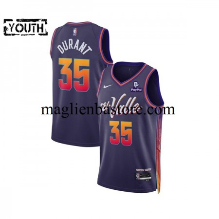 Maglia NBA Phoenix Suns Kevin Durant 35 2023-2024 Nike City Edition Viola Swingman - Bambino